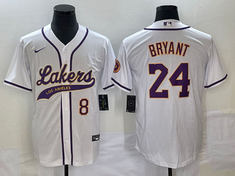 Men Los Angeles Lakers #24 Bryant white 2023 NBA Jersey style 9